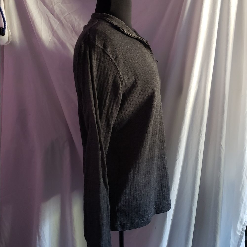 Gray Half Zip Collared Sweater Medium Nwot - image 3